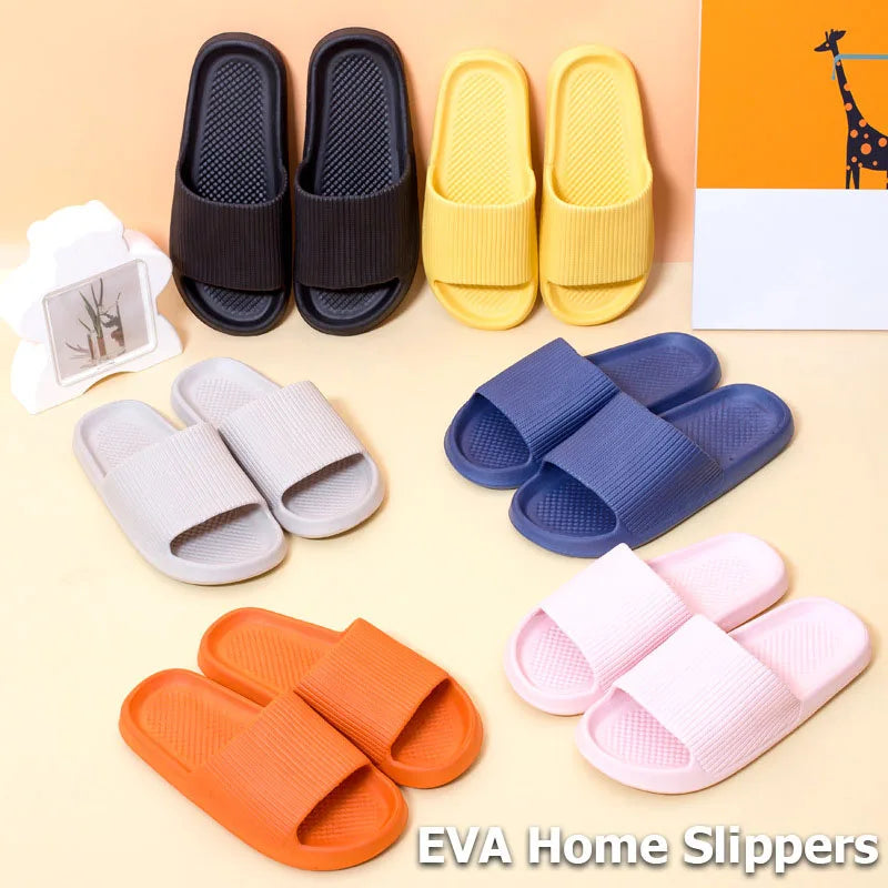 Women's Slippers Fashio Light EVA Soft Men's Home Sole Slipper Bathroom Anti-Slip Casual Indoor Slipper Beach Sandal Flip-Flops